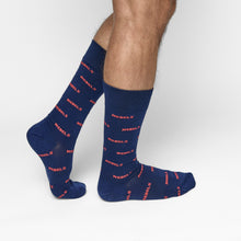 Load image into Gallery viewer, Navy Rebel Dress Socks
