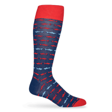 Load image into Gallery viewer, Navy Shark Socks
