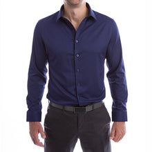 Load image into Gallery viewer, goTIELESS Ultimate Dress Shirt (Navy)
