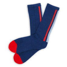 Load image into Gallery viewer, Navy Vertical Stripe Casual Socks
