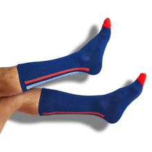Load image into Gallery viewer, Navy Vertical Stripe Casual Socks
