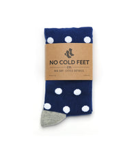 Load image into Gallery viewer, Navy with White Polka Dot Socks
