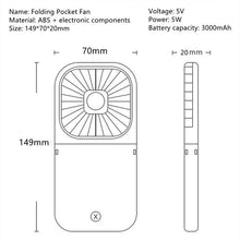 Load image into Gallery viewer, Neck Hanging Fan Ventilator Foldable USB Adjustable Rechargeable Cooling Mute Power Bank Handheld Portable Desk Fan Portable Fan Portable Mini Fan USB Rechargeable with Power Bank Handheld Fan Desk Adjustable Fan Air Cooler Home Office Outdoor Travel
