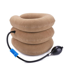 Load image into Gallery viewer, Neck Pillow Home Office Travel Pillow 3-layered Air Inflatable Vertebra Auxiliary Tools Neck Support Assistant Pillow Air Adjustable and Inflatable Neck Pillow Comfort Neck Travel Pillow Airplane Pillow Cervical Neck Pillow for Kids Adults
