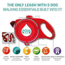 Load image into Gallery viewer, New 3 IN 1 Multifunctional Colorful Pet Leash With Built-in Water Bottle Bowl And Waste Bag Dispenser Modern Design For All Pets
