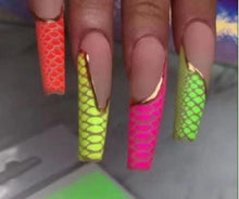Load image into Gallery viewer, New 3D Self-Adhesive Neon Curve Serpentine Stripe Nails Stickers Acrylic Decorations Manicure Carving Design Exquisite Pattern Nail Art Supplies Self-Adhesive Nail Nail Art Stickers Red Lips Nails Decals Sticker Hot Sexy Girl Tip
