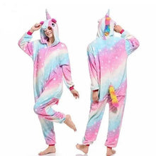 Load image into Gallery viewer, New Animal Pajamas Women Unicorn Sleepwear Panda Pajama Cartoon Overalls Winter Rabbit Nightie Jumpsuit For Winter Girls Unicorn Pajamas Costume Fleece Hooded Animal Sleepwear Christmas Cosplay Unicorn Gift
