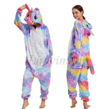 Load image into Gallery viewer, New Animal Pajamas Women Unicorn Sleepwear Panda Pajama Cartoon Overalls Winter Rabbit Nightie Jumpsuit For Winter Girls Unicorn Pajamas Costume Fleece Hooded Animal Sleepwear Christmas Cosplay Unicorn Gift
