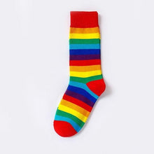 Load image into Gallery viewer, New Arrival Cotton Elasticity Sweat Women Long Sock Candy Colors Rainbow Patterned Sporty Retro Harajuku Casual Socks For Men And Women
