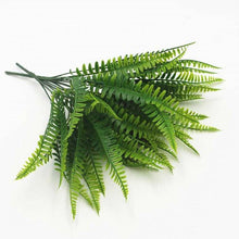 Load image into Gallery viewer, New Artificial Shrubs Boston Fern Grass Fake Green Bushes Indoor Outdoor UV Resistant Indoor Outside For Home Garden Porch Window Décor
