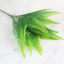 Load image into Gallery viewer, New Artificial Shrubs Boston Fern Grass Fake Green Bushes Indoor Outdoor UV Resistant Indoor Outside For Home Garden Porch Window Décor
