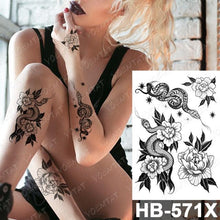 Load image into Gallery viewer, New Big Butterfly Waterproof Temporary Sticker Tattoo Elegant Black Colorful Tattoos Rose For Women Men
