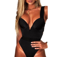 Load image into Gallery viewer, New Bikini Sets Black Push Up Swimsuit Women Neon Patchwork Bikini Swimsuit 2 Piece Cutout Molded Push Up Bathing Suit Women Swimwear Splicing Bathing Suit Holiday Beach Swimming Suit
