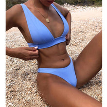 Load image into Gallery viewer, New Bikini Solid Swimsuit Women Swimwear Push Up Bikini Set Bathing Suit Summer Beach Wear Swimming Suit Two Piece Swimsuits Swimming Beachwear For Bathing Suit
