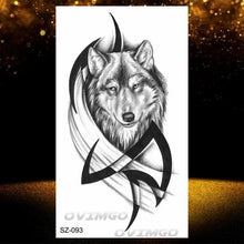 Load image into Gallery viewer, New Black Wolf Forest Sticker Tattoos Temporary Tree Fierce Animal Body Tattoo Luxury Design Custom Tatoos For Mens
