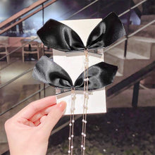 Load image into Gallery viewer, New Bow Pearls Chain Barrettes Hairpins For Women Rhinestone Spring Hair Clips Ribbon Headband Ponytail Headdress Wedding Hair Accessories for Brides and Bridesmaids
