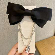 Load image into Gallery viewer, New Bow Pearls Chain Barrettes Hairpins For Women Rhinestone Spring Hair Clips Ribbon Headband Ponytail Headdress Wedding Hair Accessories for Brides and Bridesmaids
