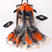 Load image into Gallery viewer, New Brand Designer Luxury  Winter Long Silk Scarf Shawls Wraps Print Cotton Scarf Stylish Head Wraps Scarves Hijabs Neck Scarves Lady Hijab For Female
