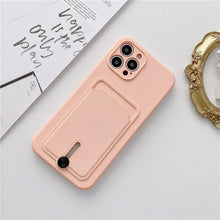 Load image into Gallery viewer, New Candy Color Wallet Card Case For iPhone 13 11 12 14 Pro Max Soft Silicone Shockproof Cover Silicone Protective Case Soft Slim Card Slot Case Compatible with iPhone 11 Purple Phone Case

