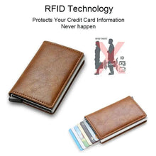 Load image into Gallery viewer, New Carbon Fiber Card Holder Wallets Luxury Men  Black Magic Leather Cool Slim Mini Wallet Small Money Bag Male Purses Magnet Closure Wallet
