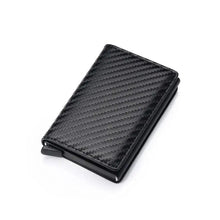 Load image into Gallery viewer, New Carbon Fiber Card Holder Wallets Luxury Men  Black Magic Leather Cool Slim Mini Wallet Small Money Bag Male Purses Magnet Closure Wallet
