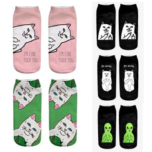 Load image into Gallery viewer, New Cartoon Cat Socks 3D Print Art Funny Socks Women Cute Low Cut Ankle Socks Made o Pure Cotton Short Socks Trending Fashion Short Ankle Socks For Men And Women
