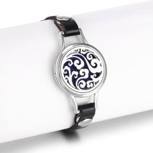 Load image into Gallery viewer, New Charming Bracelet Aromatherapy Essential Oil Diffuser Locket Bracelets Adjustable Genuine Leather Wrap Essential Oil Diffuser Bracelet Valentine's Day Present Aromatherapy For Women
