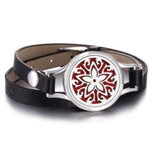 Load image into Gallery viewer, New Charming Bracelet Aromatherapy Essential Oil Diffuser Locket Bracelets Adjustable Genuine Leather Wrap Essential Oil Diffuser Bracelet Valentine's Day Present Aromatherapy For Women
