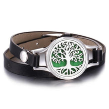 Load image into Gallery viewer, New Charming Bracelet Aromatherapy Essential Oil Diffuser Locket Bracelets Adjustable Genuine Leather Wrap Essential Oil Diffuser Bracelet Valentine's Day Present Aromatherapy For Women
