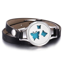 Load image into Gallery viewer, New Charming Bracelet Aromatherapy Essential Oil Diffuser Locket Bracelets Adjustable Genuine Leather Wrap Essential Oil Diffuser Bracelet Valentine's Day Present Aromatherapy For Women

