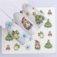 Load image into Gallery viewer, New Christmas Water Decal Nail Art Nail sticker New Year Slider Tattoo Full Cover Santa Claus Snowman Designs Xmas Decals 3D Wave Design Decoration for Women Girls Tape Nail Art Stickers Decal Decoration  Nail Art Accessories Decoration Decal
