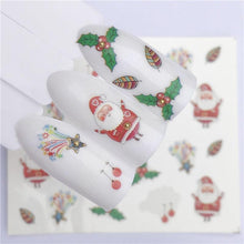 Load image into Gallery viewer, New Christmas Water Decal Nail Art Nail sticker New Year Slider Tattoo Full Cover Santa Claus Snowman Designs Xmas Decals 3D Wave Design Decoration for Women Girls Tape Nail Art Stickers Decal Decoration  Nail Art Accessories Decoration Decal
