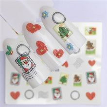 Load image into Gallery viewer, New Christmas Water Decal Nail Art Nail sticker New Year Slider Tattoo Full Cover Santa Claus Snowman Designs Xmas Decals 3D Wave Design Decoration for Women Girls Tape Nail Art Stickers Decal Decoration  Nail Art Accessories Decoration Decal
