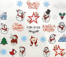 Load image into Gallery viewer, New Christmas Water Decal Nail Art Nail sticker New Year Slider Tattoo Full Cover Santa Claus Snowman Designs Xmas Decals 3D Wave Design Decoration for Women Girls Tape Nail Art Stickers Decal Decoration  Nail Art Accessories Decoration Decal
