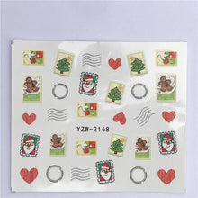 Load image into Gallery viewer, New Christmas Water Decal Nail Art Nail sticker New Year Slider Tattoo Full Cover Santa Claus Snowman Designs Xmas Decals 3D Wave Design Decoration for Women Girls Tape Nail Art Stickers Decal Decoration  Nail Art Accessories Decoration Decal
