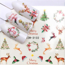 Load image into Gallery viewer, New Christmas Water Decal Nail Art Nail sticker New Year Slider Tattoo Full Cover Santa Claus Snowman Designs Xmas Decals 3D Wave Design Decoration for Women Girls Tape Nail Art Stickers Decal Decoration  Nail Art Accessories Decoration Decal
