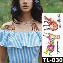 Load image into Gallery viewer, New Colorful And Black Womens Tattoo Temporary Flower Waterproof Elegant Modern Tattoo Realistic Design
