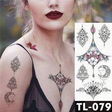 Load image into Gallery viewer, New Colorful And Black Womens Tattoo Temporary Flower Waterproof Elegant Modern Tattoo Realistic Design
