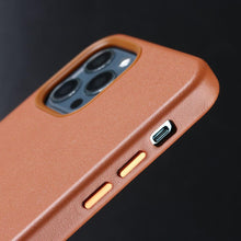 Load image into Gallery viewer, New Colorful Leather For iPhone 14 13 Pro Max Mini Magnet Case Cover Wireless Charging Drop Protect Covers Shockproof Slim Back Cover Leather Case For iPhone Slim and Aesthetic iPhone 14 case
