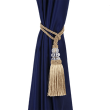 Load image into Gallery viewer, New Crystal Beaded Tassel Curtain Tieback Decorative Curtain Tie Home Decor Cord for Curtains Buckle Rope Room Accessories European Style High-Grade Curtains Tieback Rope Tassel Holdbacks 50cm
