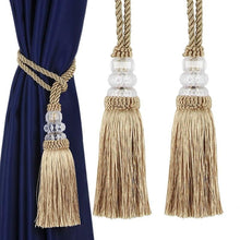 Load image into Gallery viewer, New Crystal Beaded Tassel Curtain Tieback Decorative Curtain Tie Home Decor Cord for Curtains Buckle Rope Room Accessories European Style High-Grade Curtains Tieback Rope Tassel Holdbacks 50cm
