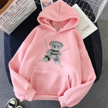 Load image into Gallery viewer, New Dark Hoodies Women Sweatshirts Female Casual Fashion Vintage Oversized Punk Fun Hip Hop Long Bear Long Sleeve Drawstring Hoodie Sweatshirt
