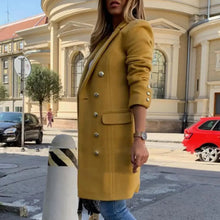 Load image into Gallery viewer, New Dazzling Faux Wool Blends Women's Long Coats Collar Double Breasted Vintage Elegant Lady Plus Size Jackets Winter Outerwear
