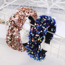 Load image into Gallery viewer, Sparkly Sequins Sponge Headbands Mermaid Knot Tie Head Bands for Women Daily Party Crown Turban Gorgeous Hair Accessories For Women
