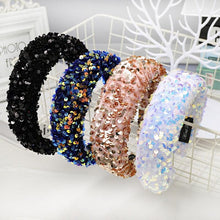 Load image into Gallery viewer, Sparkly Sequins Sponge Headbands Mermaid Knot Tie Head Bands for Women Daily Party Crown Turban Gorgeous Hair Accessories For Women
