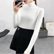Load image into Gallery viewer, New Elegance Autumn/Winter Knitted Jumper Tops Turtleneck Pullovers Casual Sweaters Women Shirt Long Sleeve Tight Sweater Girls
