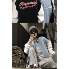 Load image into Gallery viewer, New Elegance Spring Autumn Coat Baseball Bomber Jacket Loose Letter R Men Women Couples Tops Plus Size Jackets Streetwear
