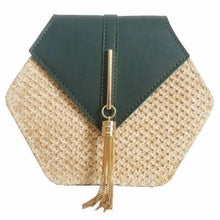 Load image into Gallery viewer, New Famous Mulit Style Straw+leather Handba For Women And Girls  New Fashion Summer Bag Handmade Woven Beach Circle Shoulder Bag
