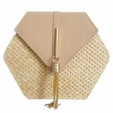 Load image into Gallery viewer, New Famous Mulit Style Straw+leather Handba For Women And Girls  New Fashion Summer Bag Handmade Woven Beach Circle Shoulder Bag
