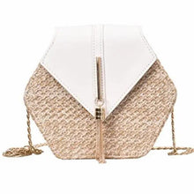 Load image into Gallery viewer, New Famous Mulit Style Straw+leather Handba For Women And Girls  New Fashion Summer Bag Handmade Woven Beach Circle Shoulder Bag

